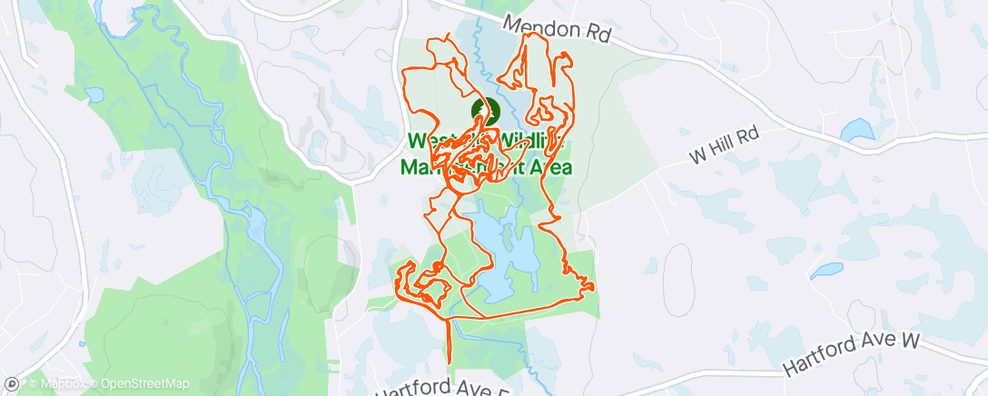 Map of the activity, First time at West Hill