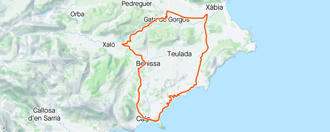 Map of the activity, Calpe 2