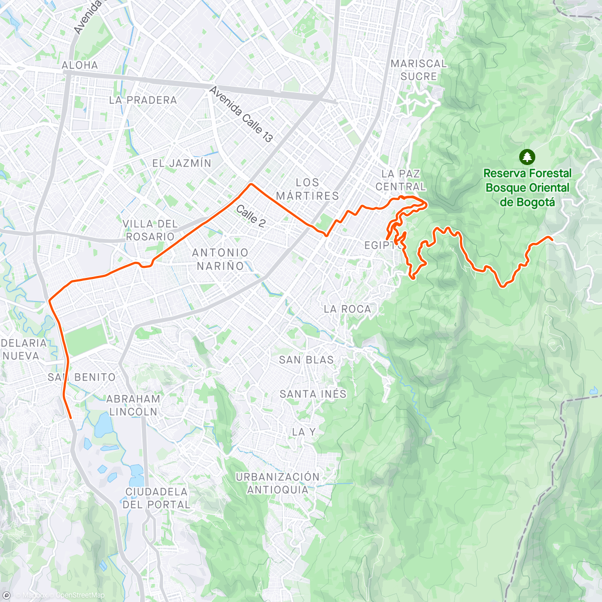 Map of the activity, Tren al Verjón