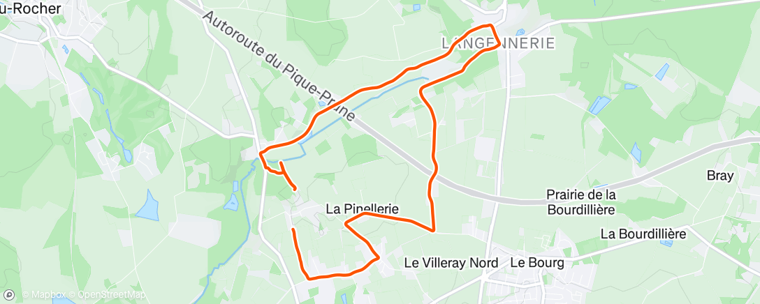 Map of the activity, Course à pied en soirée