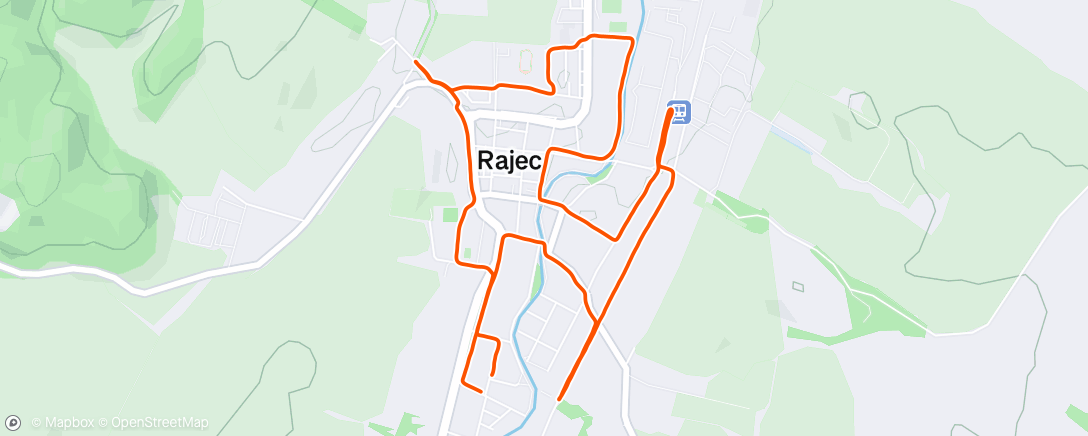 Map of the activity, Afternoon Run