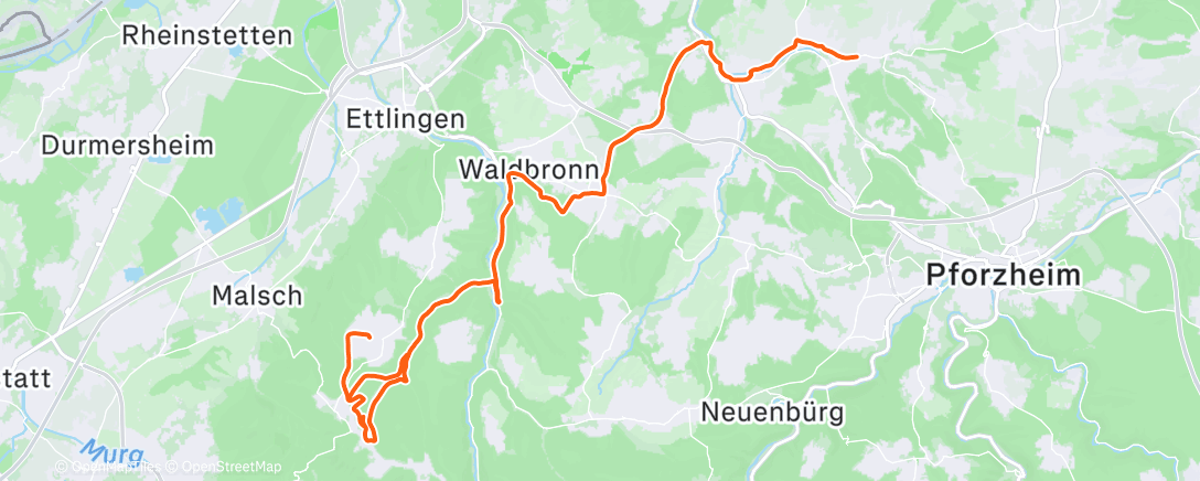 Map of the activity, Fahrt am Morgen