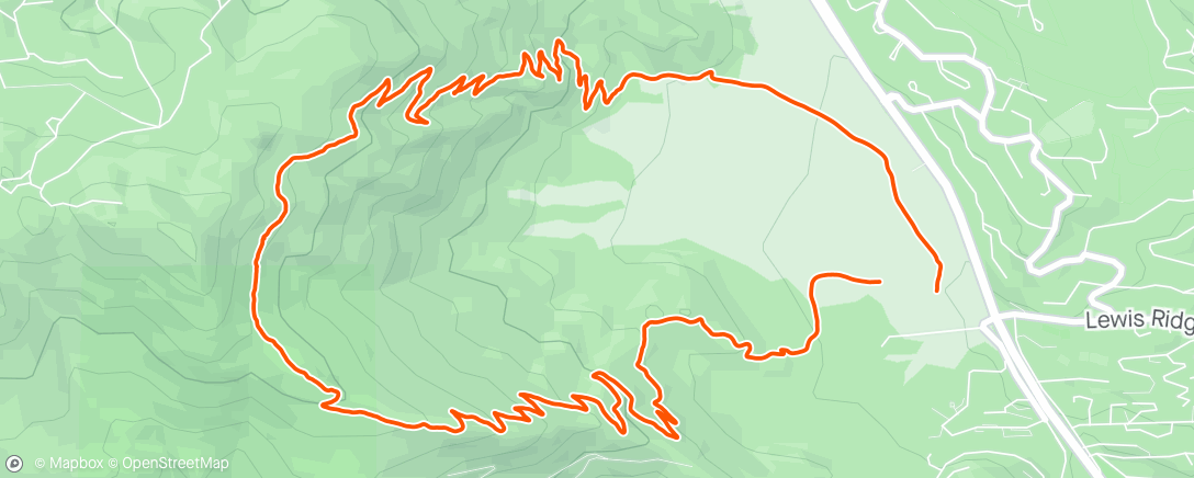 Mapa da atividade, Evergreen-Bergen Peak area