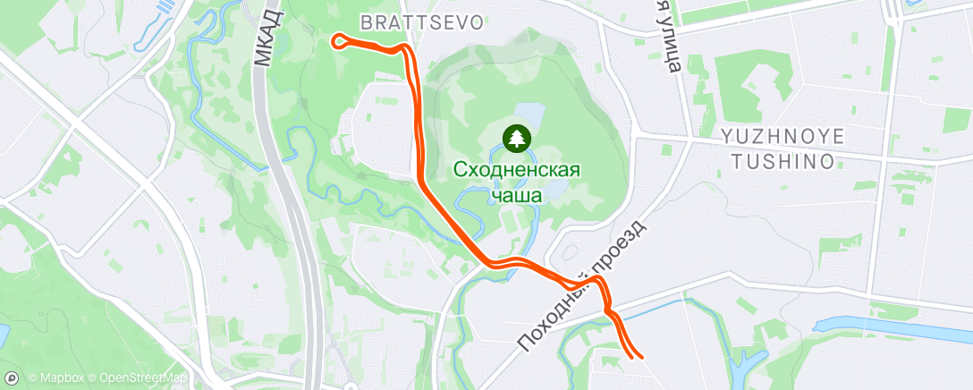 Map of the activity, Сбегал до Братцево