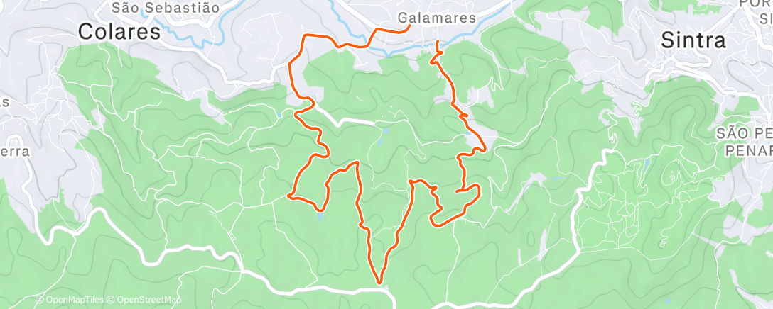 Map of the activity, Corrida em trilho vespertina