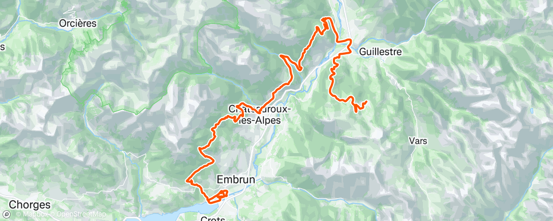 Map of the activity, Sortie vélo le matin