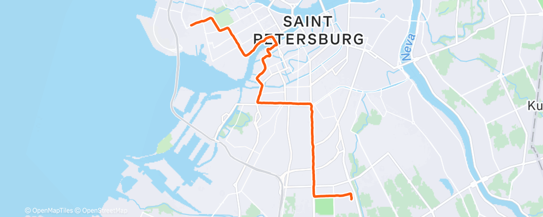 Карта физической активности (17,6 км по 5:20 мин/км)