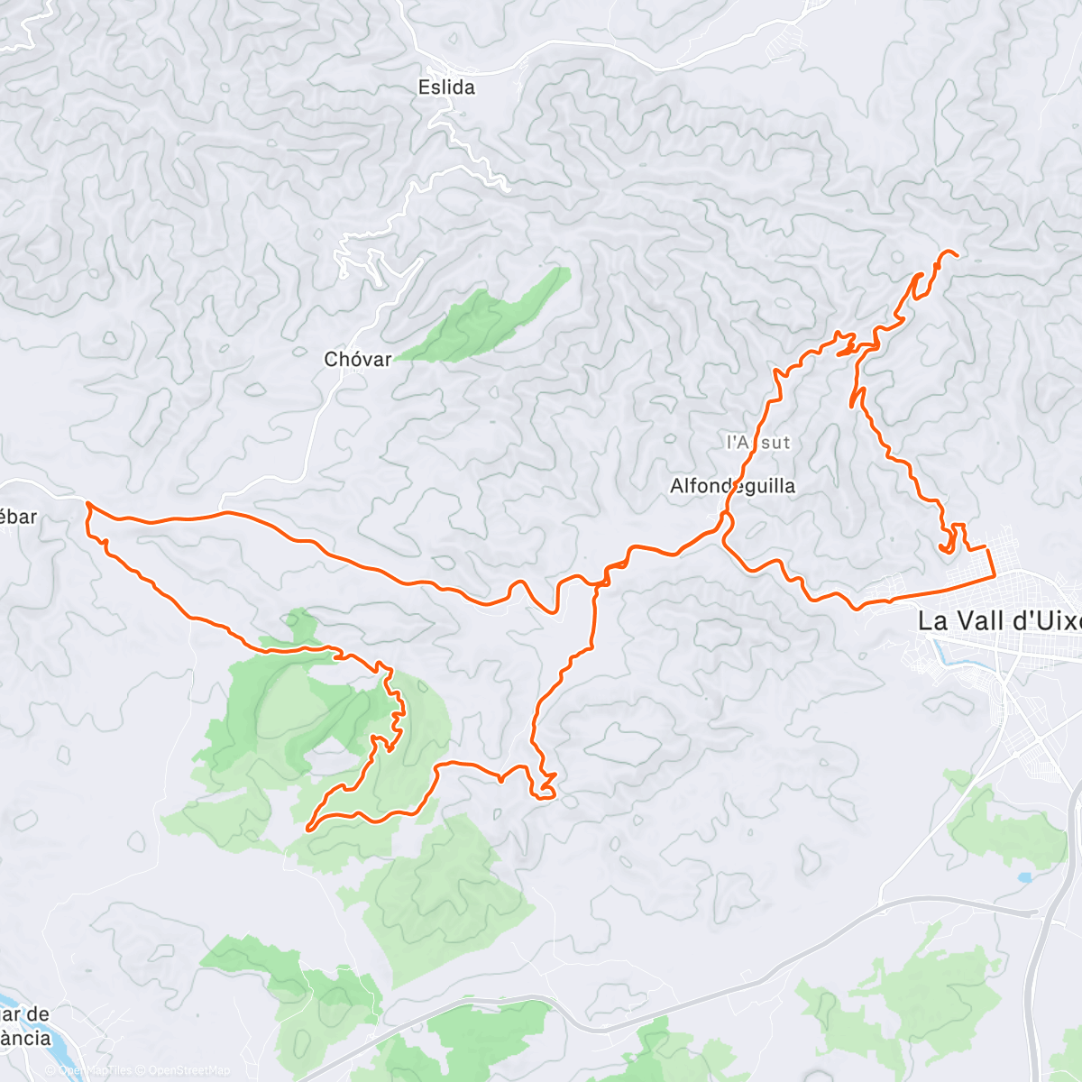 Map of the activity, Bicicleta de montaña matutina