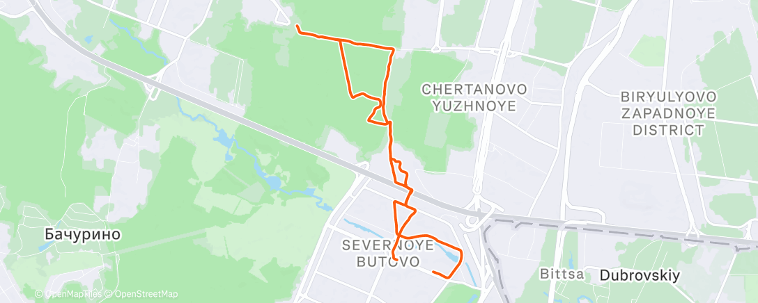 Map of the activity, Полуденный забег