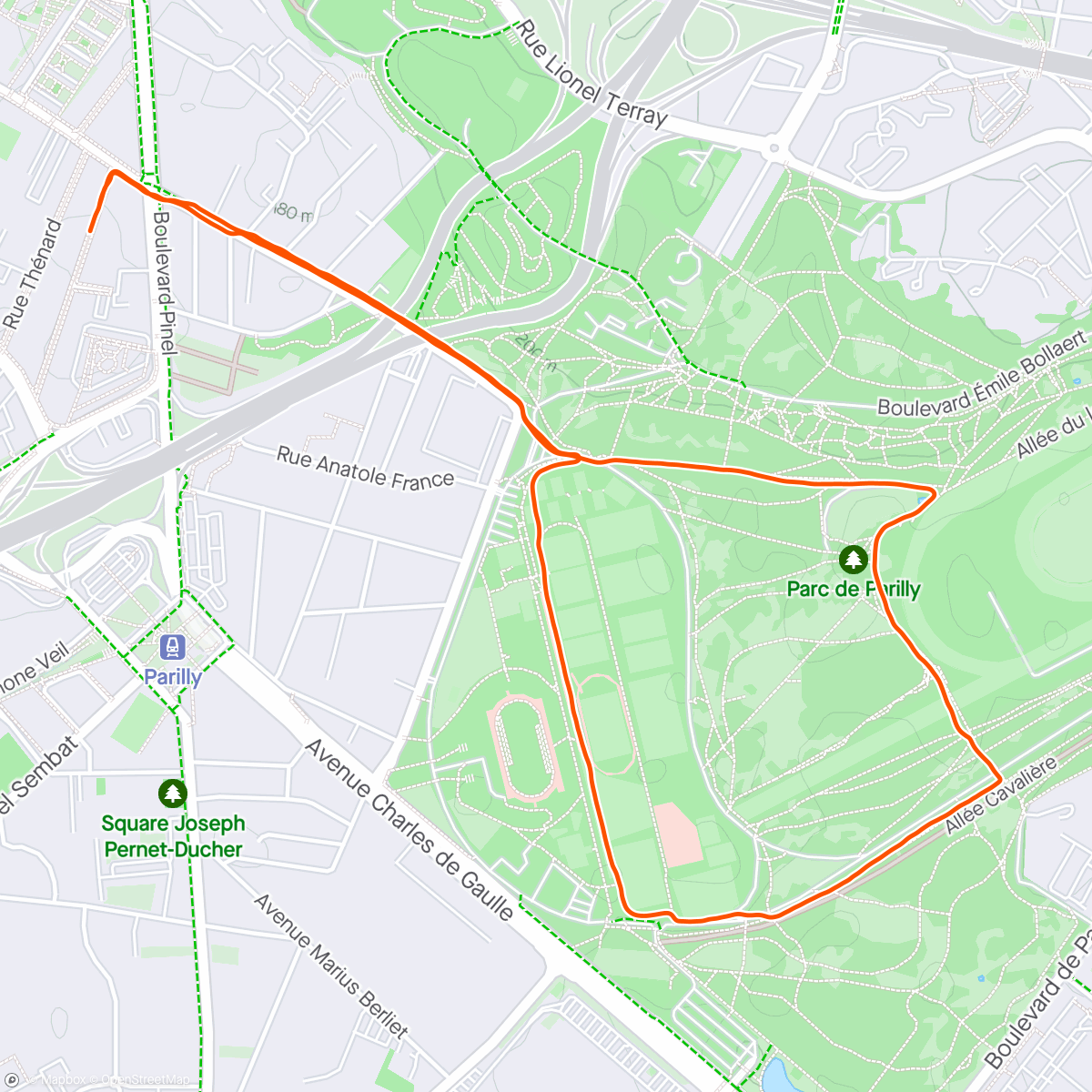 Map of the activity, Parc Metropolitian de Parilly 5K w/cuzo Lip