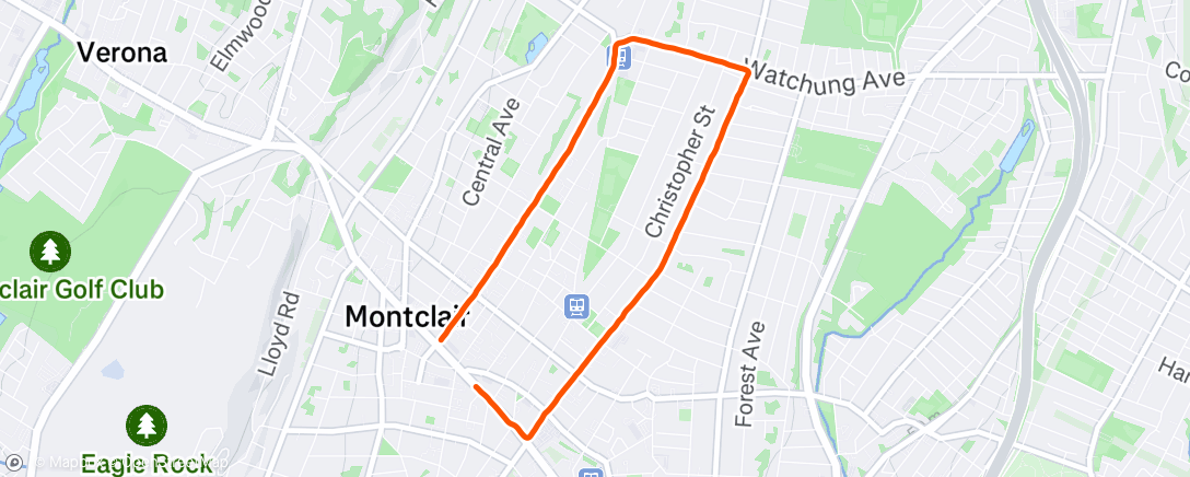 Map of the activity, Afternoon Run