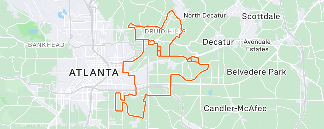 Map of the activity, Outback Ride - Thanksgiving Eve