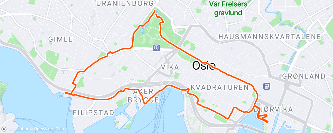 Map of the activity, Oslo sightseeing