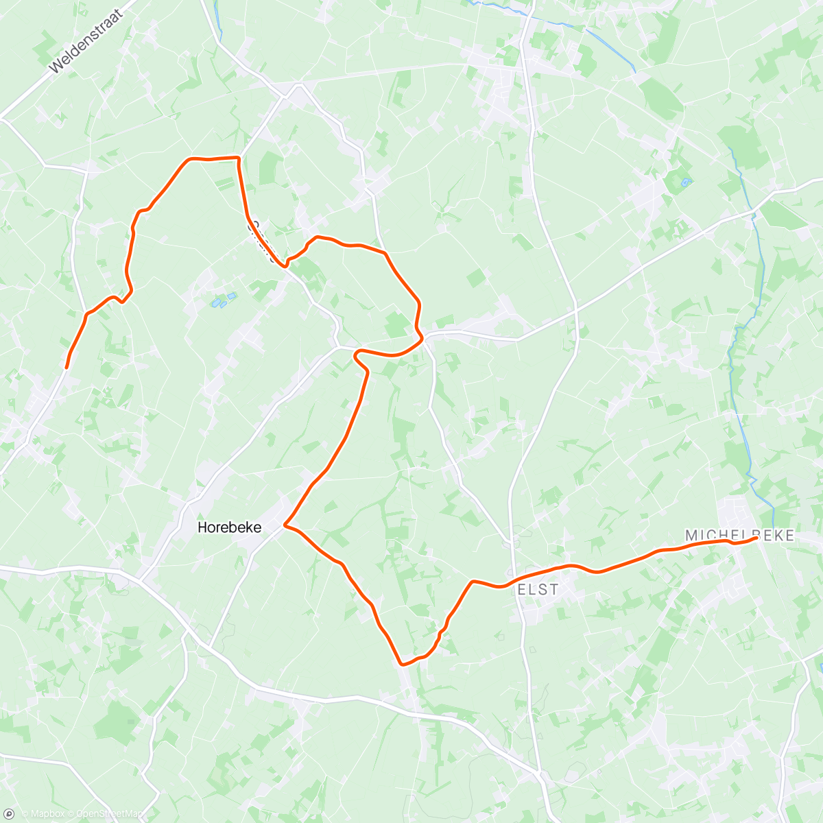 Map of the activity, ROUVY - Kerkgate to Michelbeke | Belgium