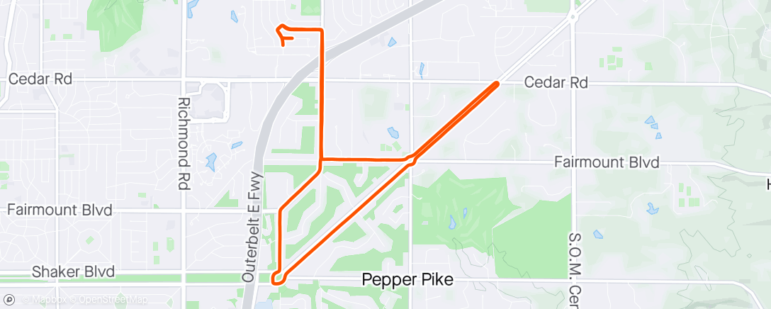 Map of the activity, Afternoon Ride