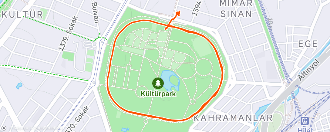 Map of the activity, Evening Run