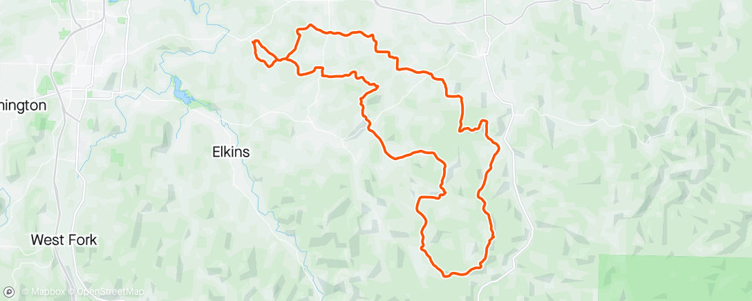 Map of the activity, Uci gravel highlands, USA.