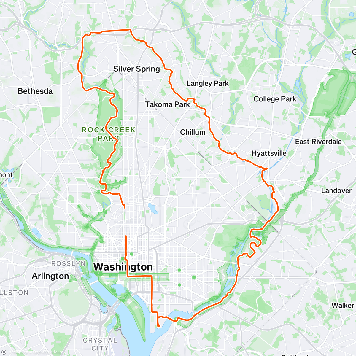 Map of the activity, Lunch Ride