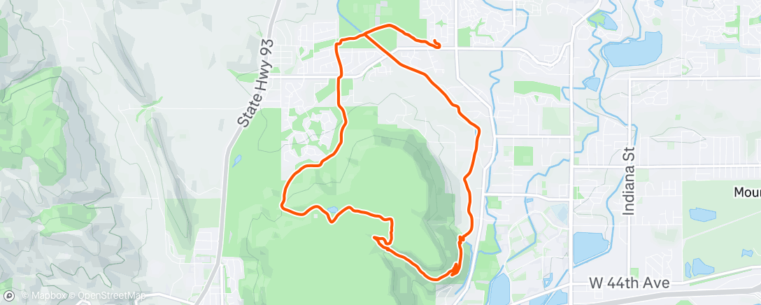 Map of the activity, Lunch Mountain Bike Ride