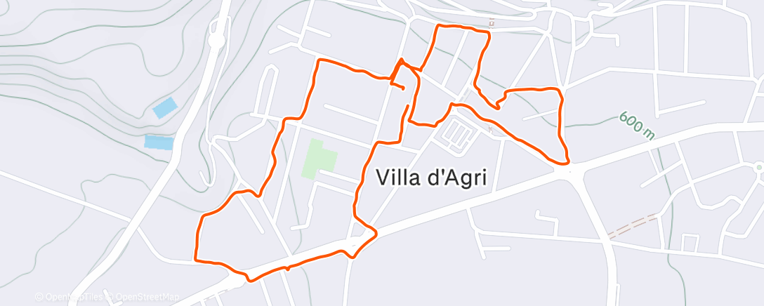 Map of the activity, Camminata serale