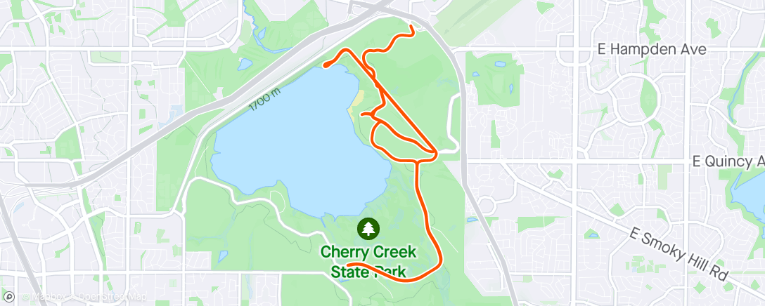 Map of the activity, Cherry Creek Time Trial