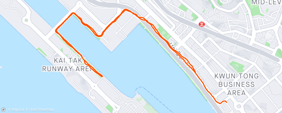 Map of the activity, 晚間跑步