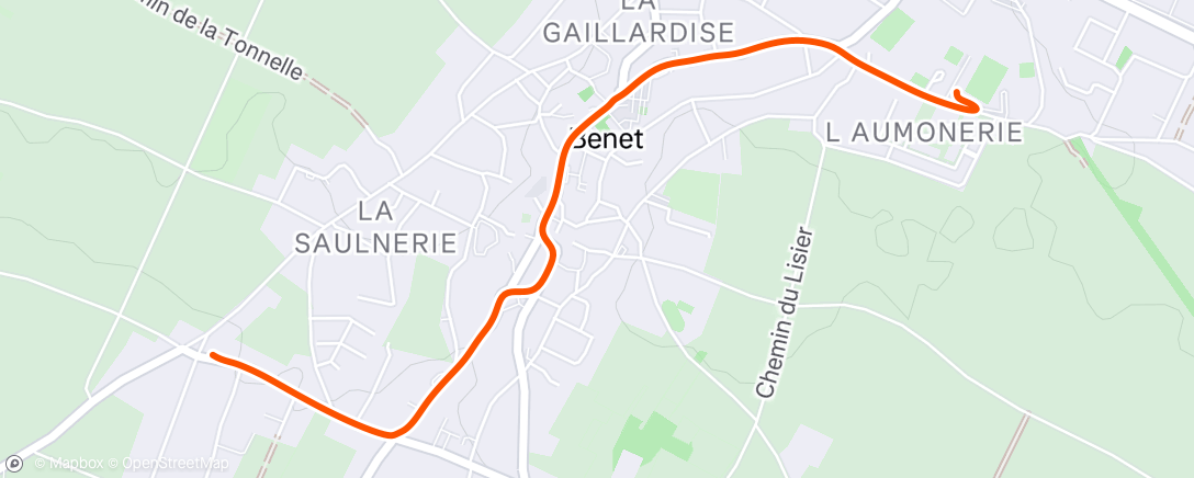 Map of the activity, Sortie vélo le matin