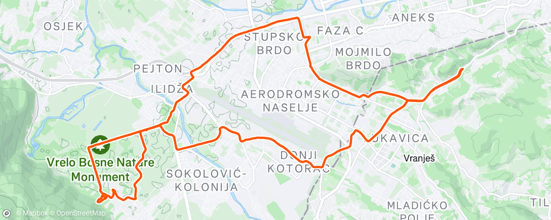 Map of the activity, Afternoon Mountain Bike Ride