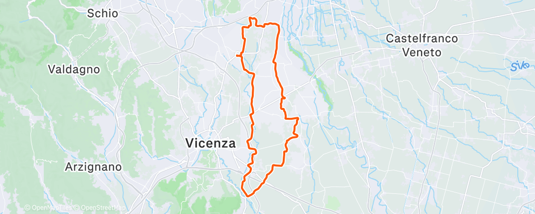 Map of the activity, Pedalata mattutina