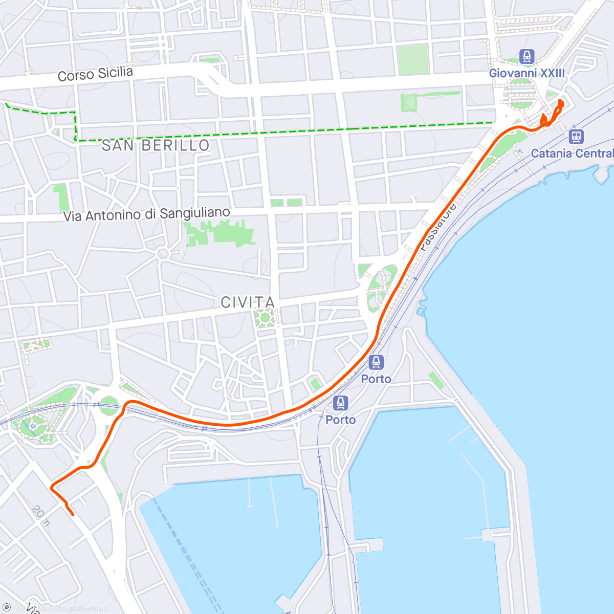 Map of the activity, Catania - Catania Centrale