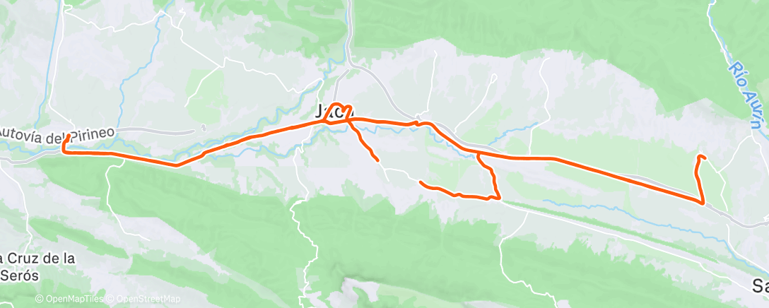 Map of the activity, Bicicleta a la hora del almuerzo