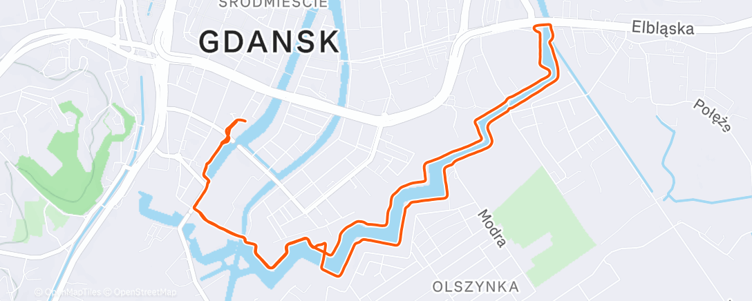 Map of the activity, Morning Run