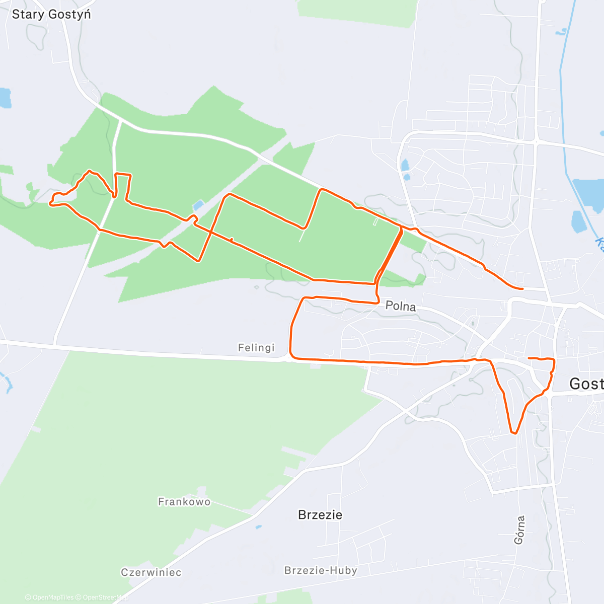 Map of the activity, Lunch Run