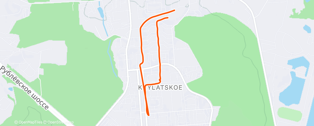 Map of the activity, Вечерняя прогулка