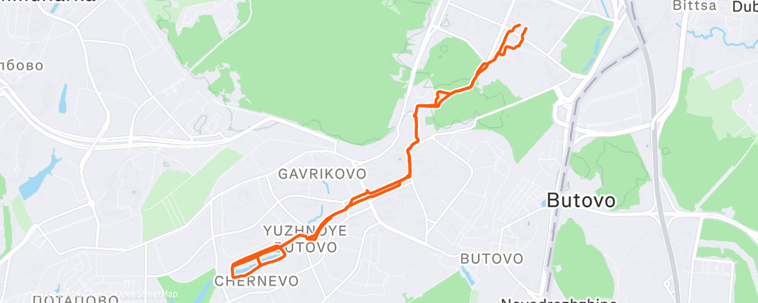 Map of the activity, Morning Run