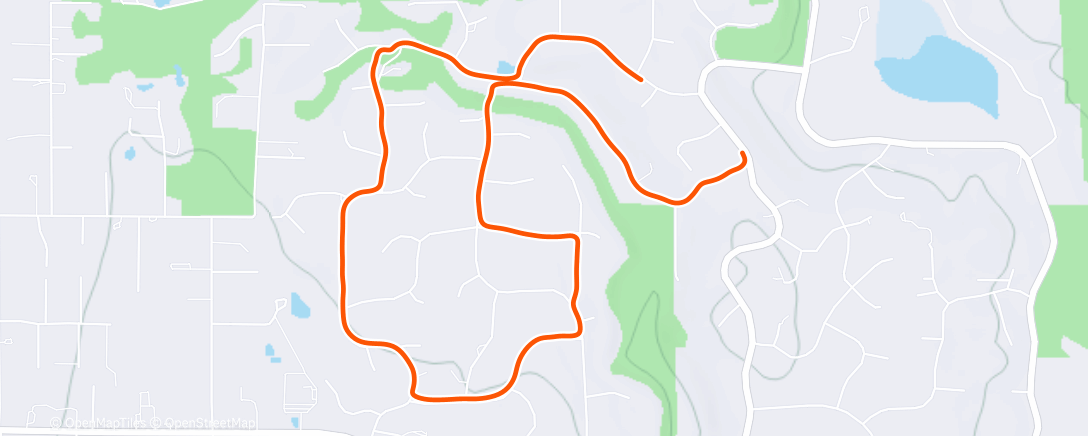 Map of the activity, Afternoon Run