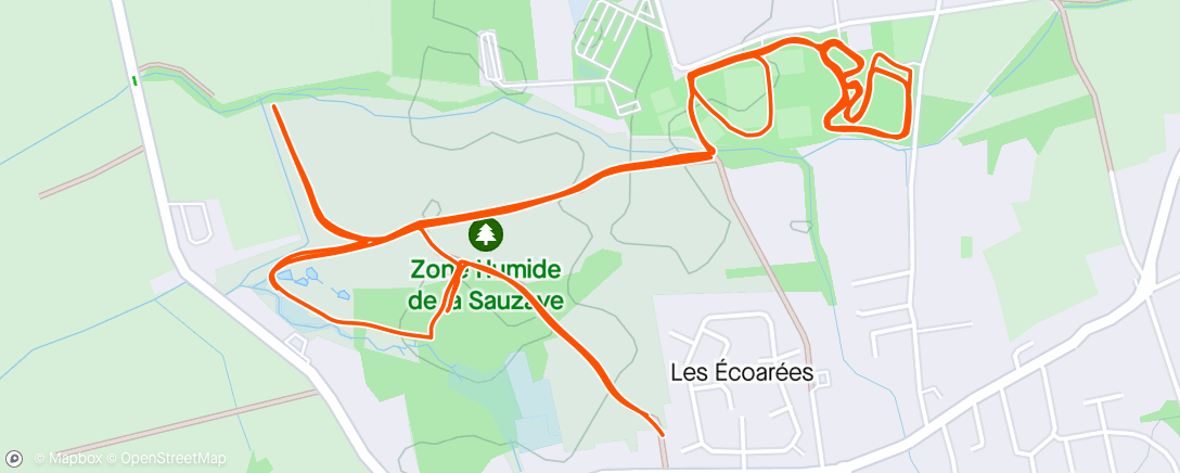 Mapa de la actividad, Footing à Chaponnay sur parcours très très boueux 😭