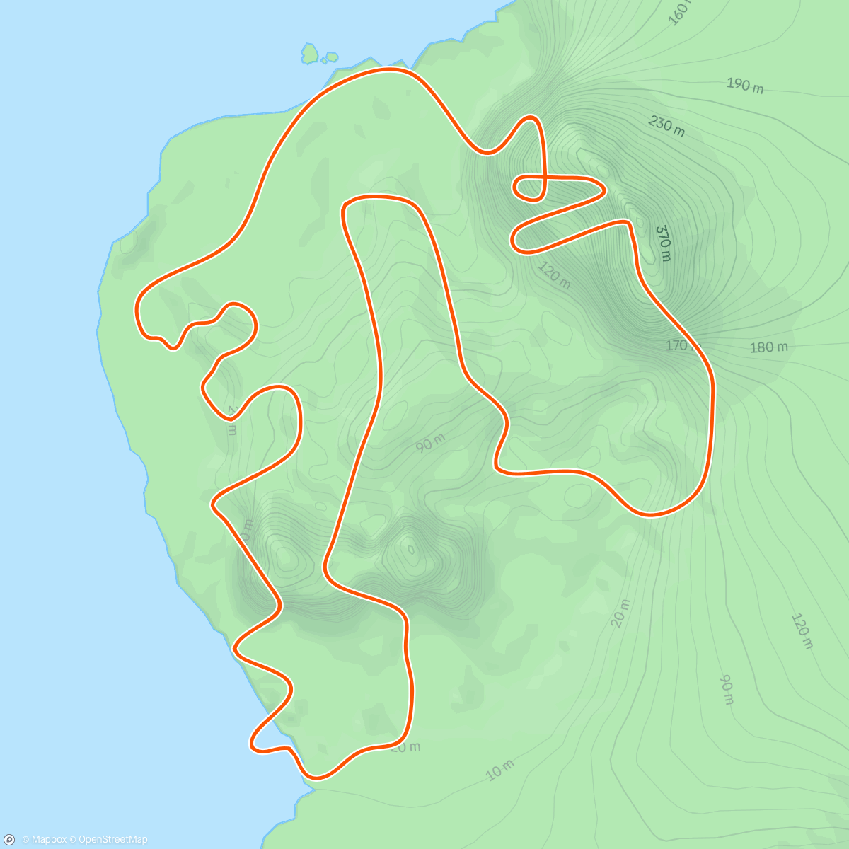 Mapa da atividade, Zwift - rehab in Watopia