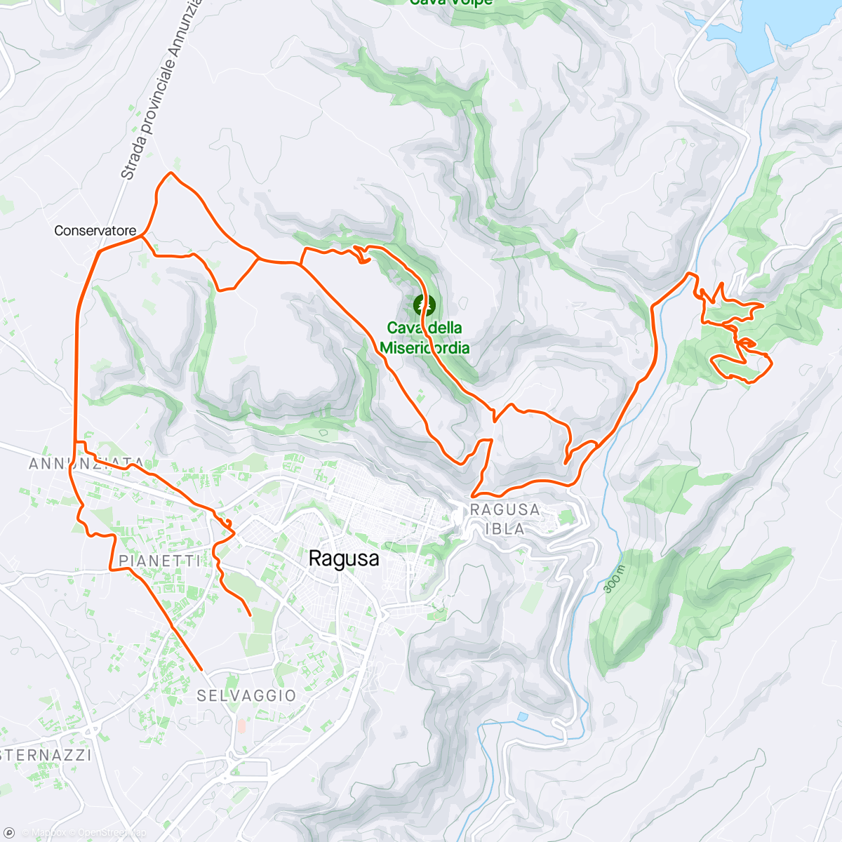 Mapa de la actividad, Sessione di mountain biking all’ora di pranzo