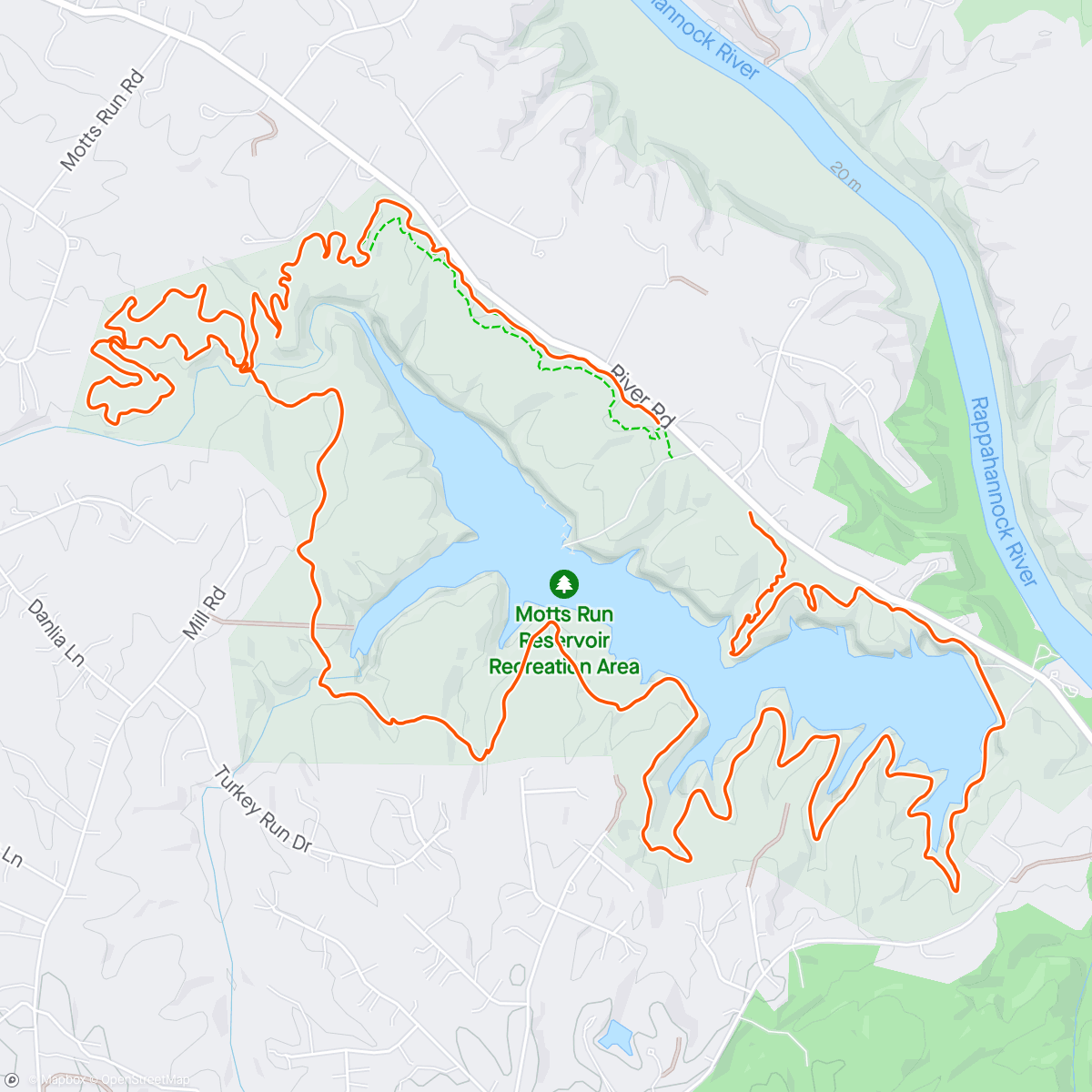 Map of the activity, FCC Mott’s Ride with FTA