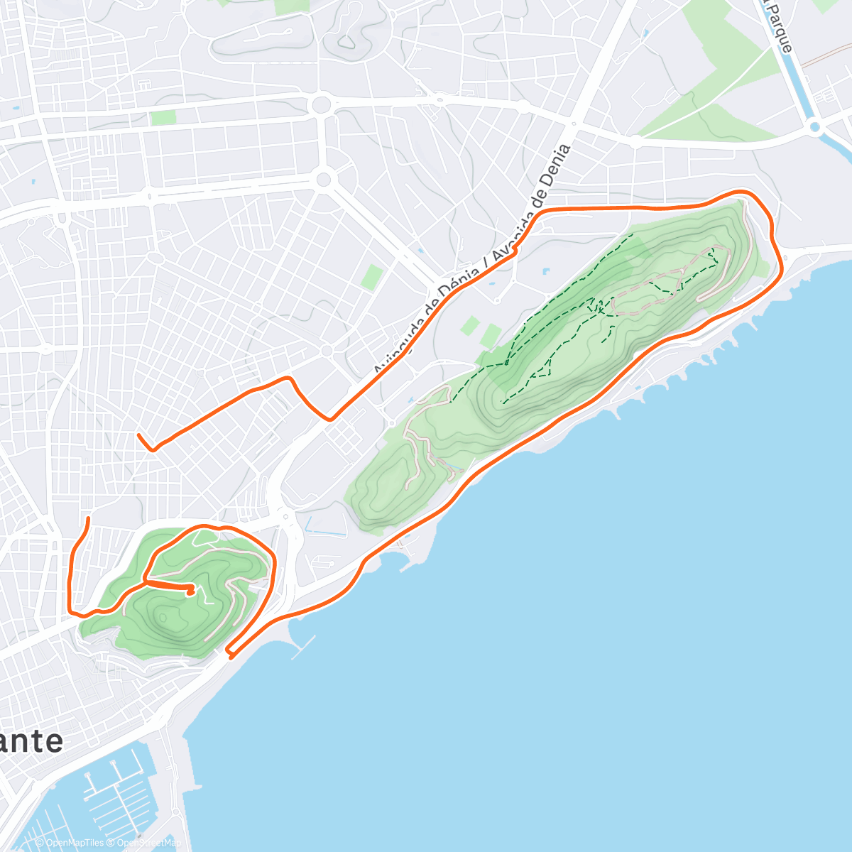 Map of the activity, Evening Run