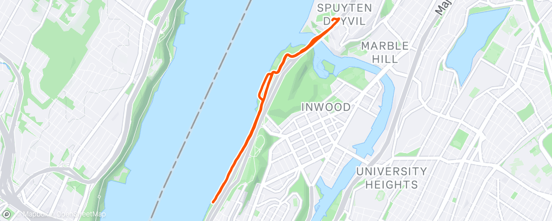 Map of the activity, 10 x 10 sec Sprints