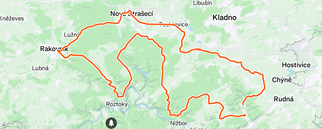 Map of the activity, Lunch Ride