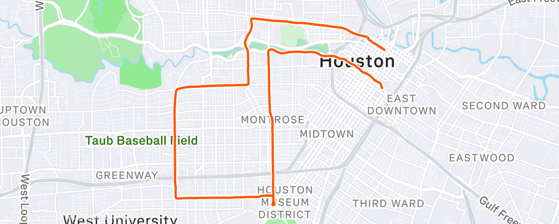 Map of the activity, Houston Half Marathon
