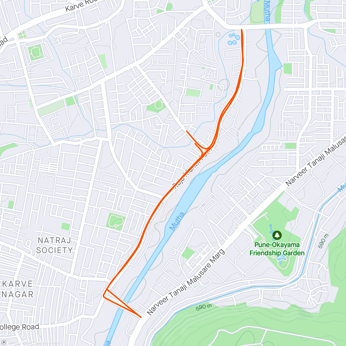 Map of the activity, Morning Run. A quick 5K