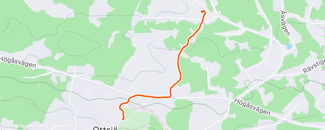 Map of the activity, Evening Nordic Ski