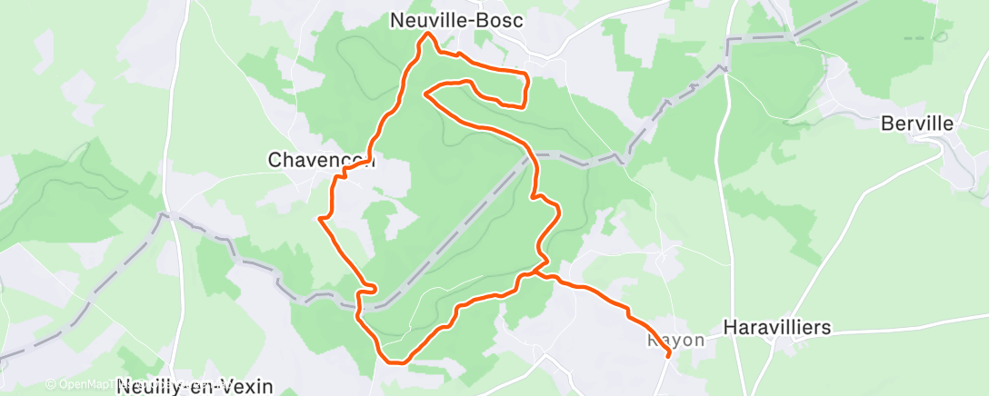 Map of the activity, Marche Nordique