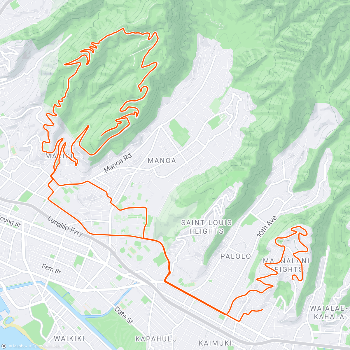 Map of the activity, Afternoon Tantalus Ride with Pam