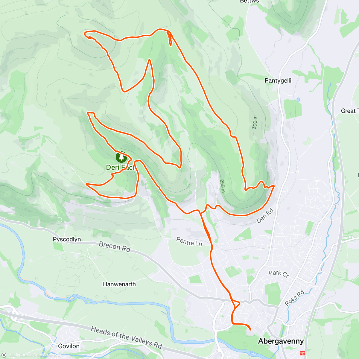 Map of the activity, Sugarloafing