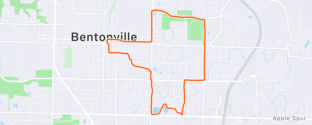 Map of the activity, Christmas run